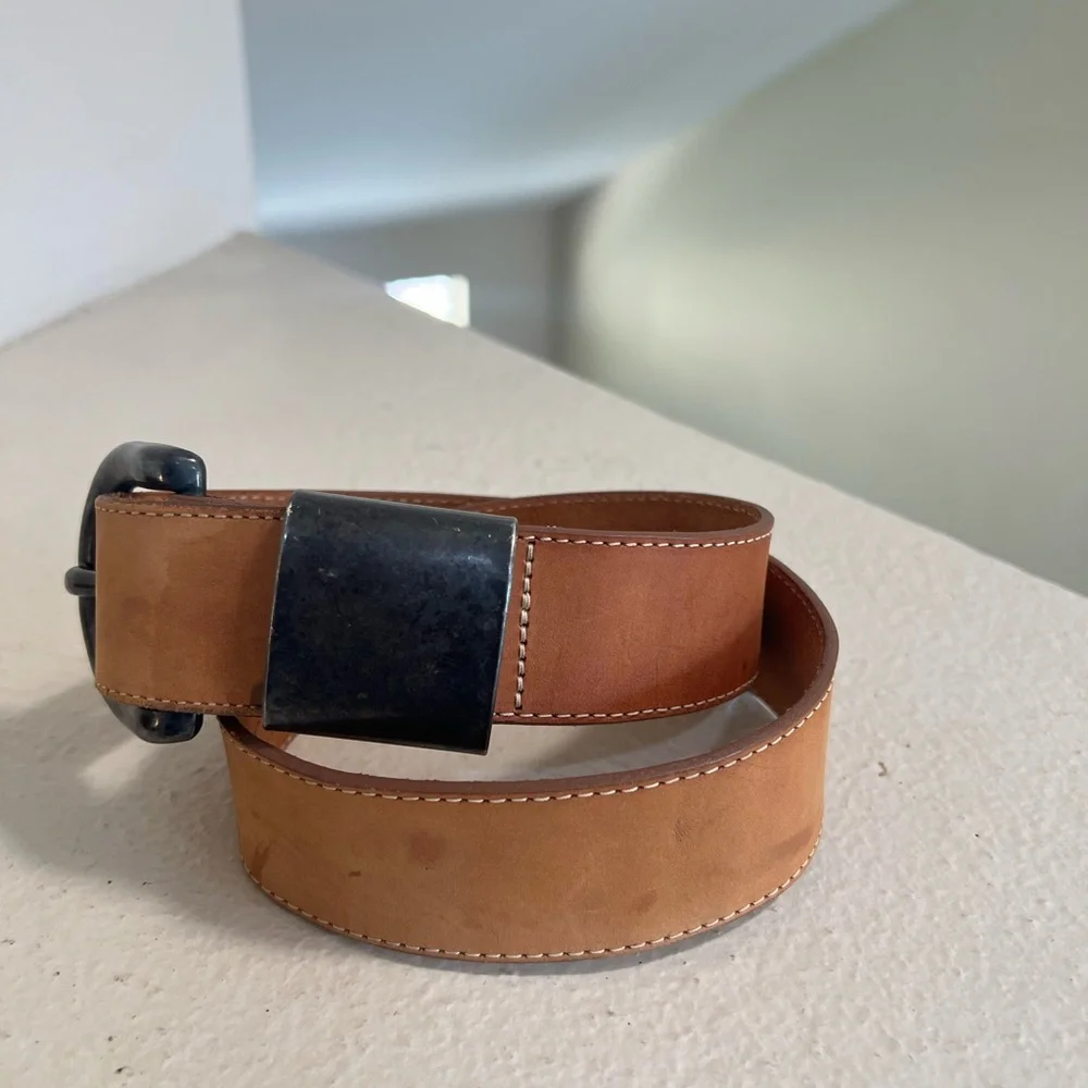 Brown genuine leather‎ belt